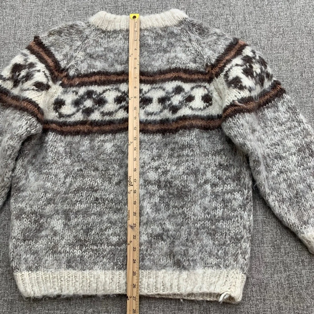 VTG Handmade 100% Wool Fair Isle Sweater Nepal Mens Womens Unisex L ? READ - Picture 9 of 9